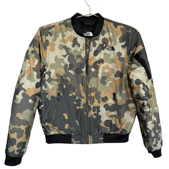 North Face | Barstol Bomber Puffer Jacket in Camo, Size Small - Picture 1 of 6